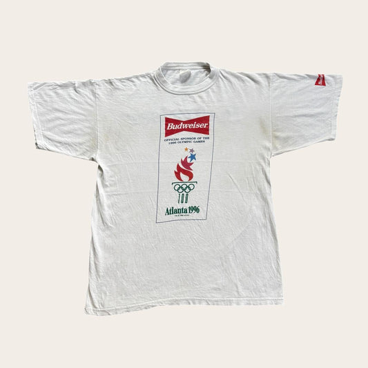 Vintage 90s USA Budweiser beer Atlanta Olympics summer games athletics t-shirt