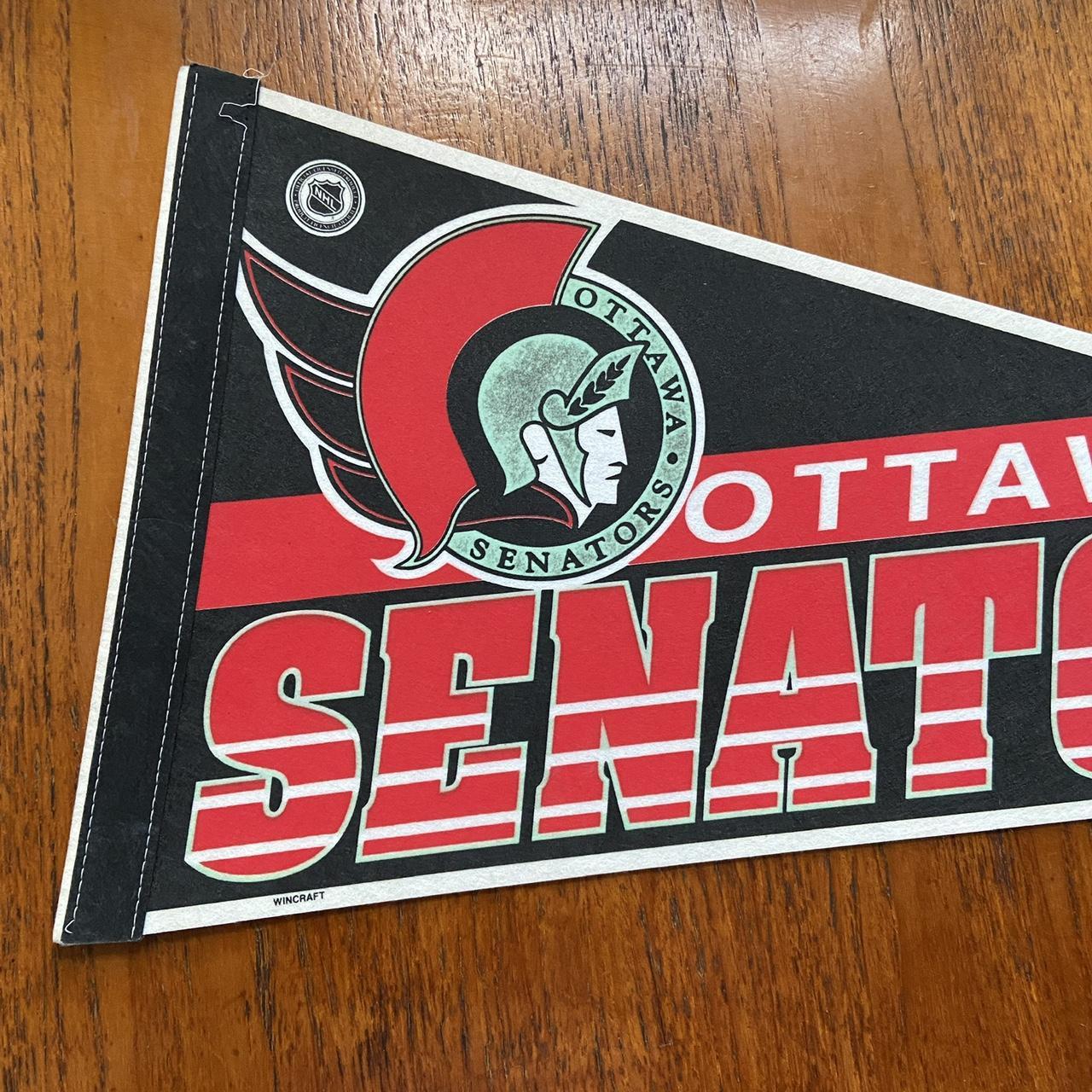 Vintage 90s USA Ottawa Senators NHL ice hockey felt pennant