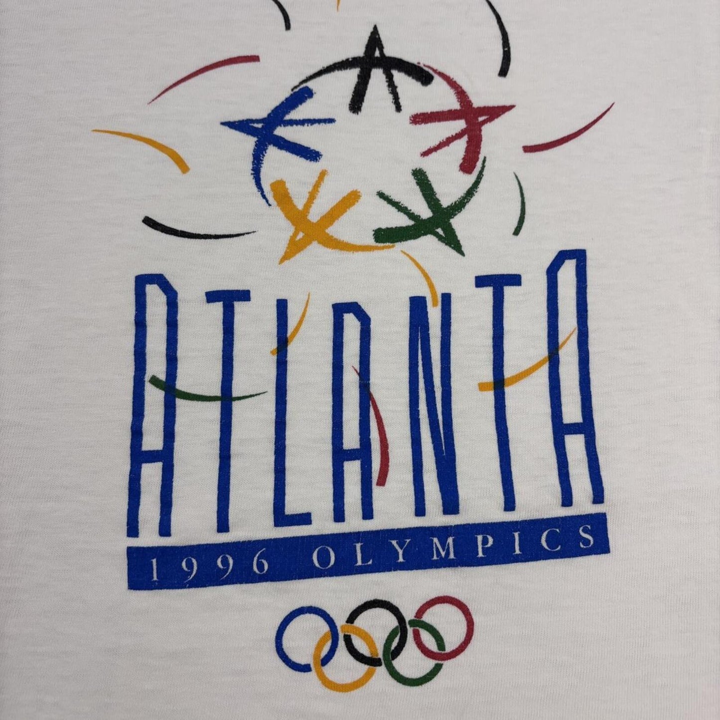 Vintage 90s USA Altlanta Olympics summer games athletics spiral t-shirt