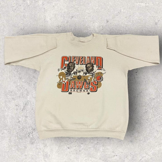 Vintage 90s USA Cleveland Browns NFL American Football Dawgs graphic sweatshirt