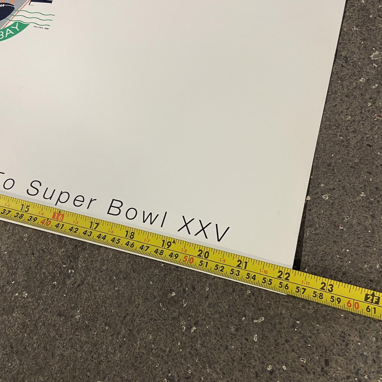 Super Bowl XXV Poster Width Measurement - Vintage NFL Print