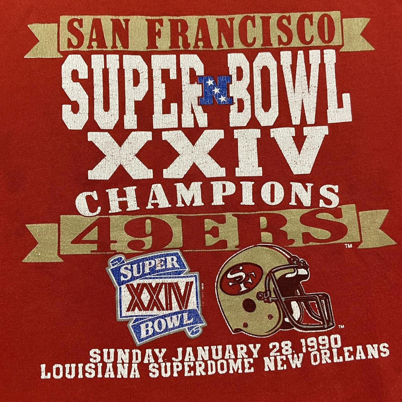 Vintage 90s USA San Francisco 49ers NFL Super Bowl 24 promotional graphic sweatshirt