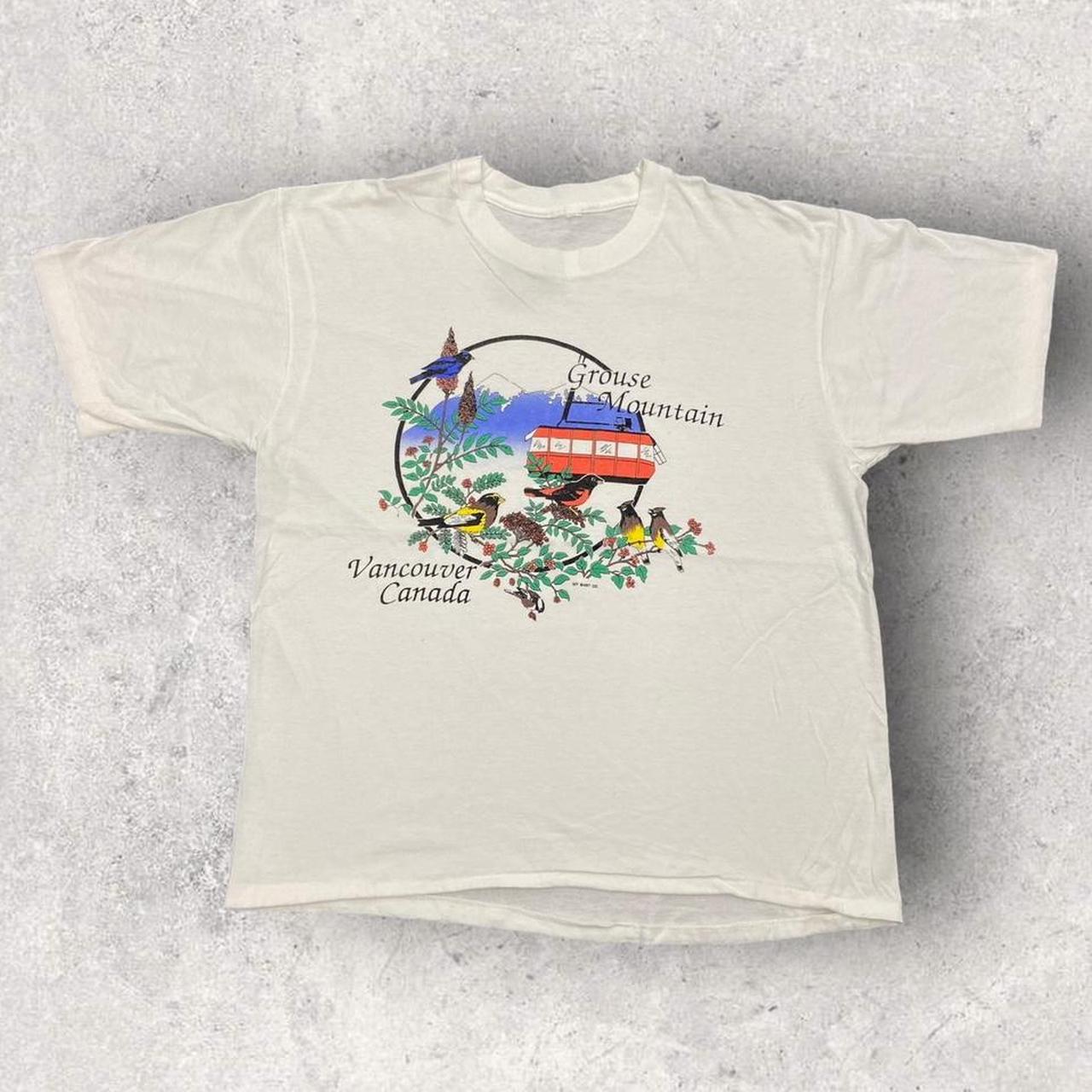 Vintage 90s Grouse Mountain Vancouver British Columbia Canada nature promotional graphic t-shirt