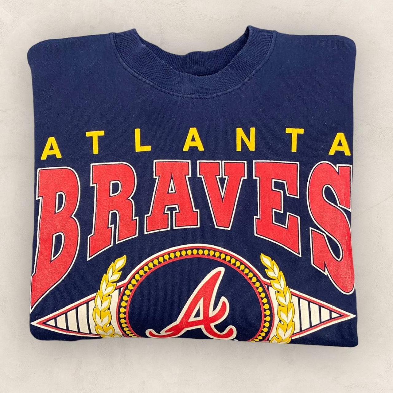 Vintage 90s USA Atlanta Braves MLB Major League Baseball promotional graphic sweatshirt