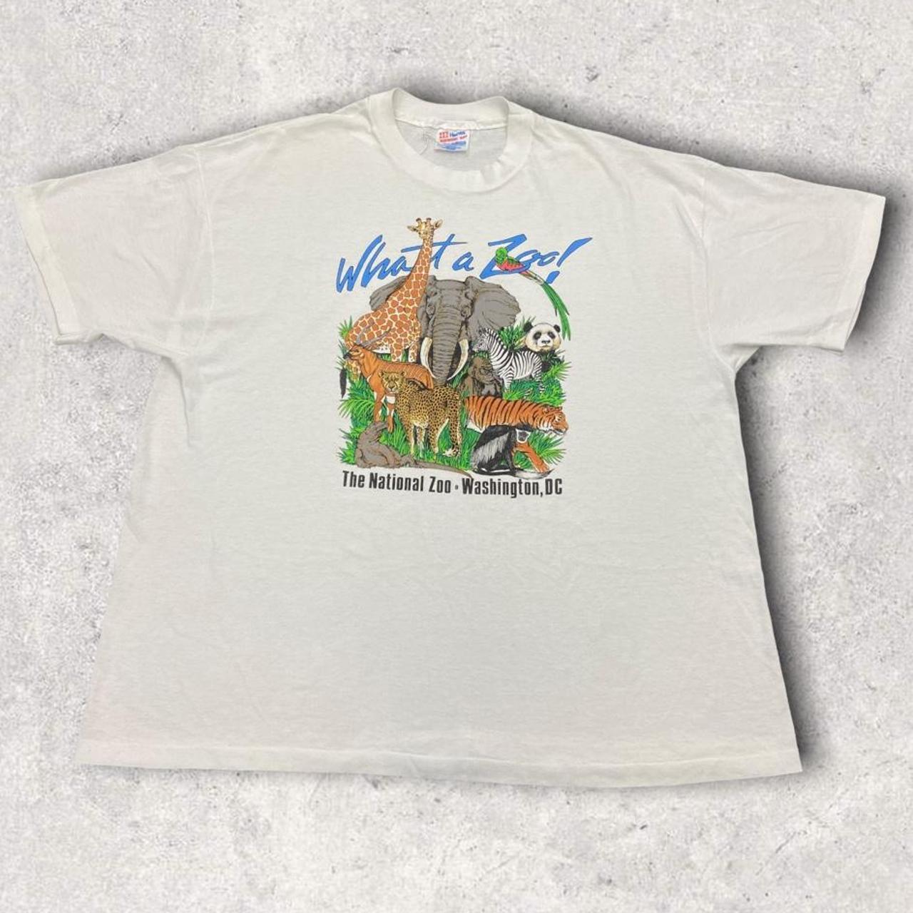 Vintage 90s USA Washington DC ‘the National zoo’ wildlife white graphic t-shirt