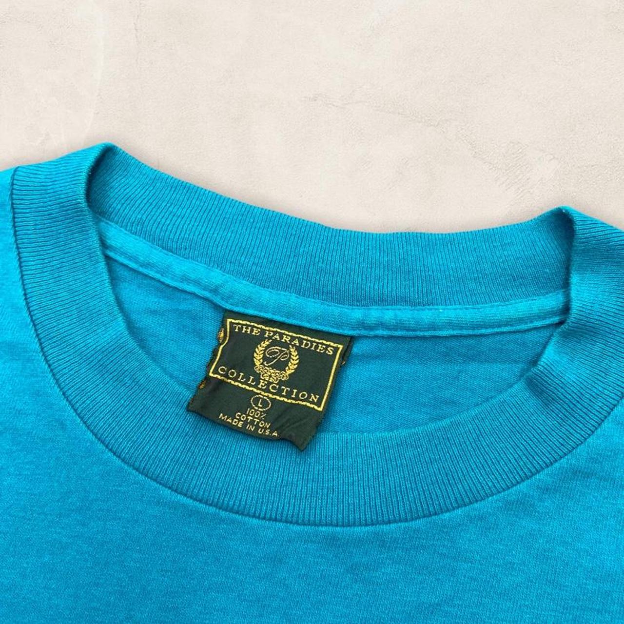 Vintage 90s USA Detroit Motor city turquoise t-shirt