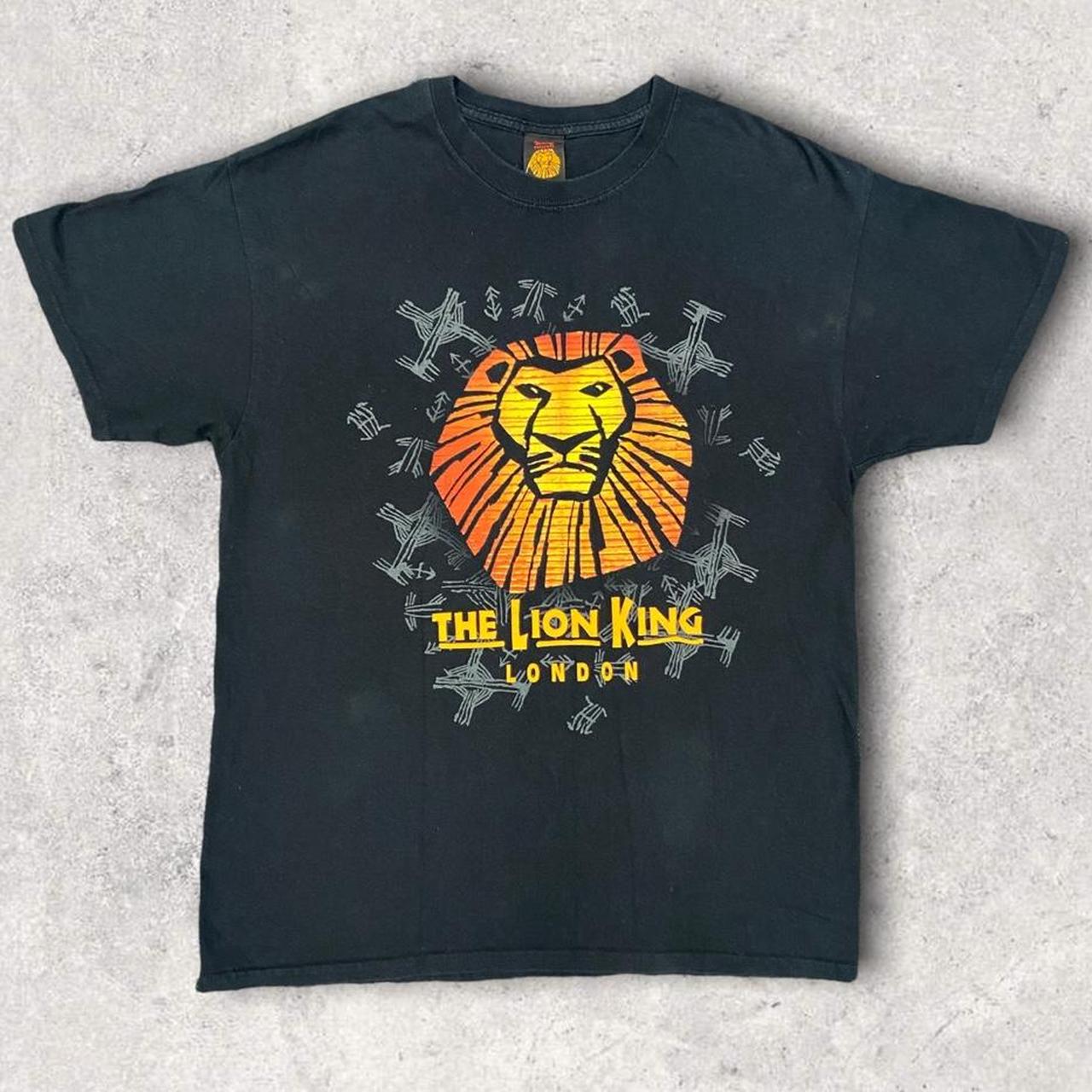 Vintage 90s UK The Lion King London West End Theatre Musical graphic black t-shirt