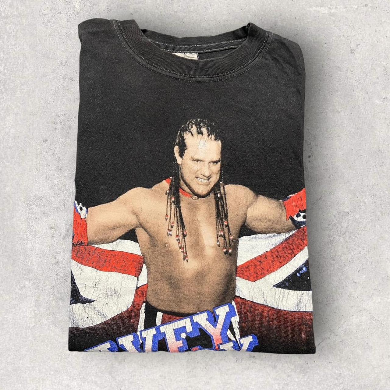 Vintage 90s USA Davey Boy Smith WCW wrestling British bulldog promotional graphic t-shirt