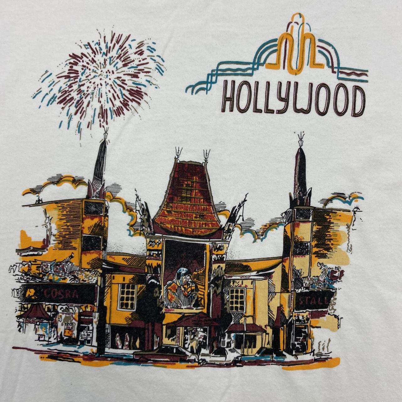 Vintage 90s USA Hollywood lost Angeles California graphic white t-shirt