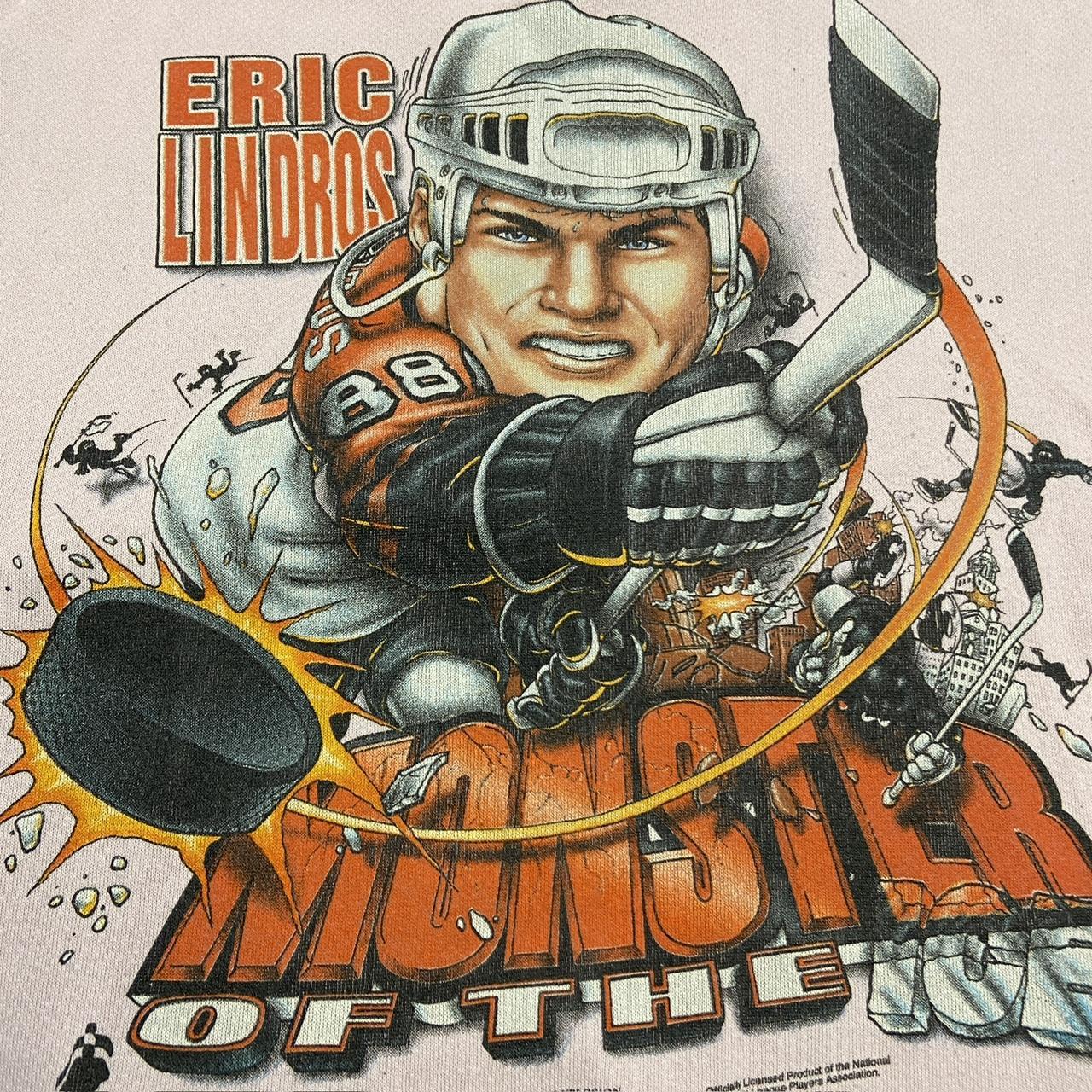 Vintage 90s USA Eric Lindros Philadelphia Flyers NHL ice hockey promotional sweatshirt