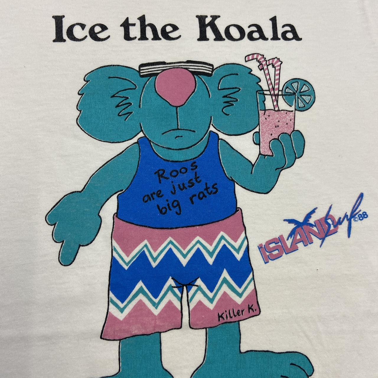 Vintage 80s USA Ice the Koala bear cooler soft drink Australia promotional graphic t-shirt