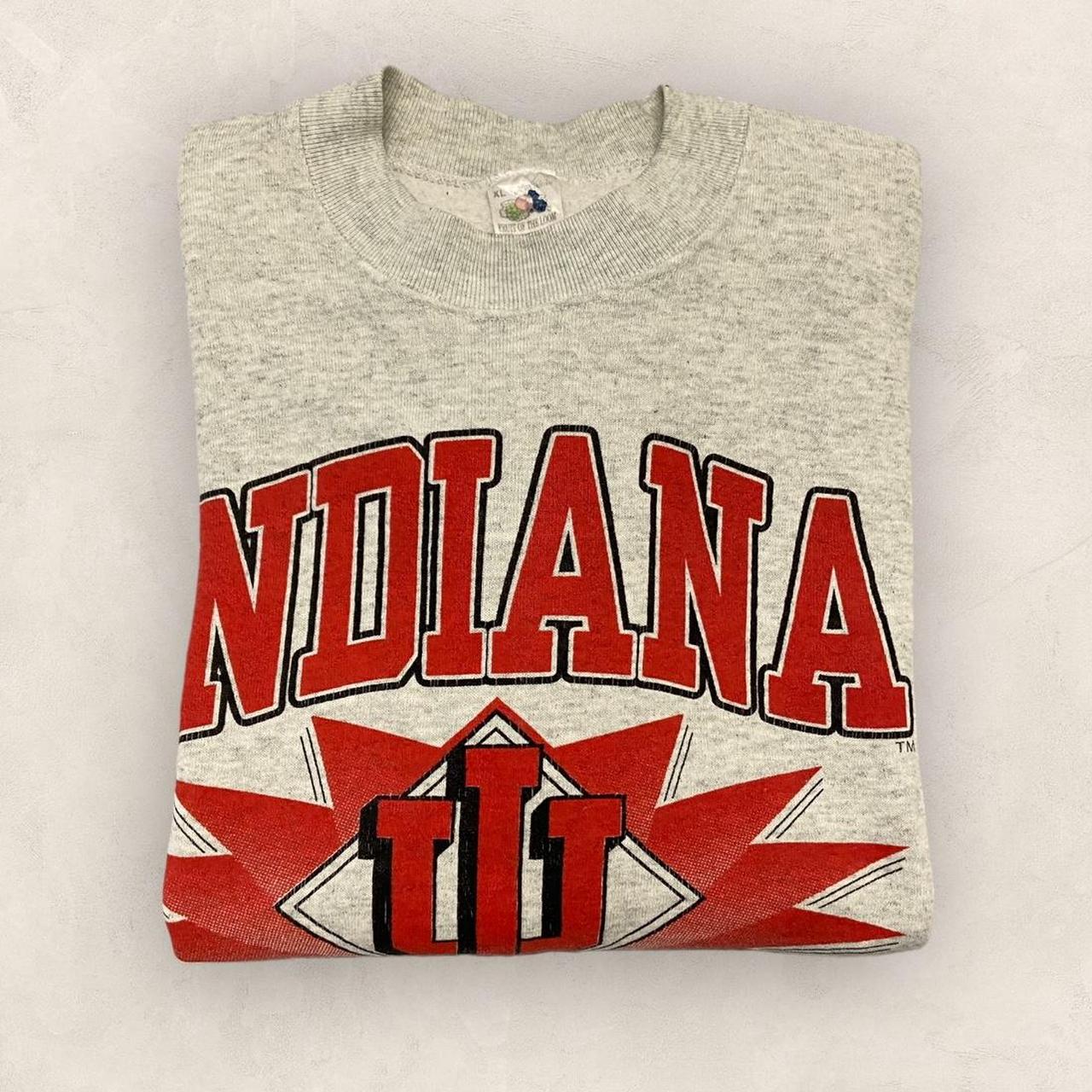 Vintage 90s USA Indiana Hoosiers university varsity football basketball promotional graphic sweatshi