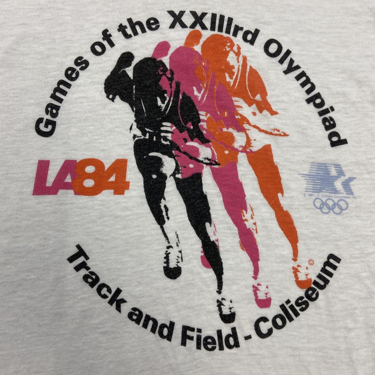 Vintage 80s USA Los Angeles Olympics 84 summer games athletics track and field graphic t-shirt