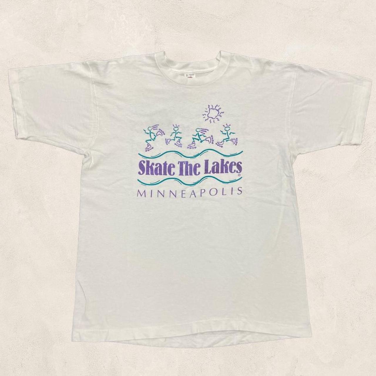 Vintage 90s USA skate the lakes Minneapolis skate shop graphic t-shirt