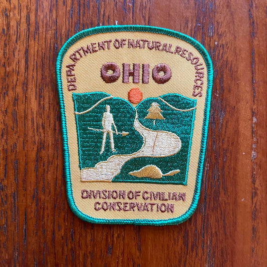 Vintage 80s USA patch Ohio department of natural resources nature wildlife embroidered sew on badge