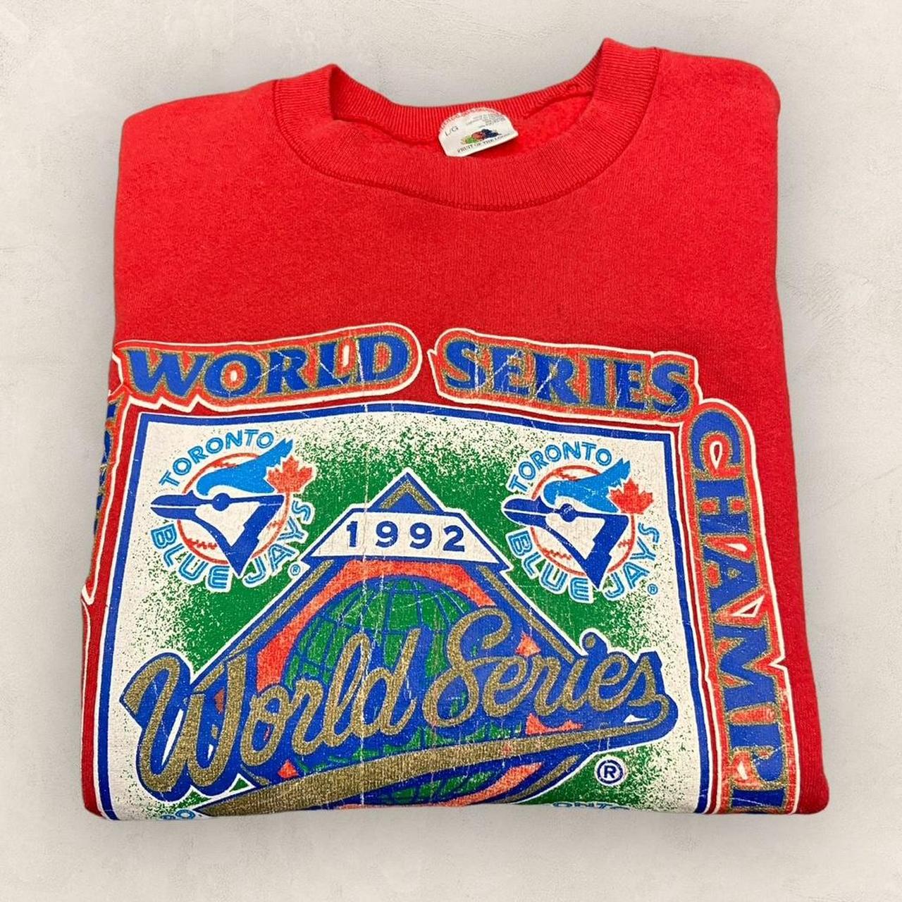 Vintage 90s Canada Toronto Blue Jays World Series champions MLBBaseball promotional sweatshirt