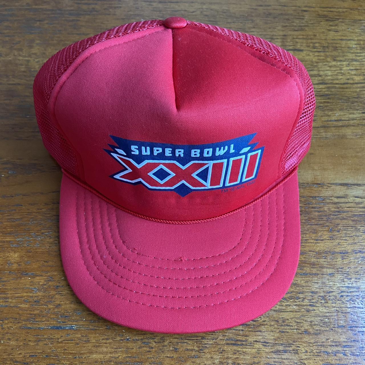 Vintage 80s USA Super Bowl 23 NFL American Football promotional graphic trucker cap