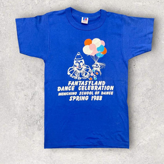 Vintage 80s USA fantasyland dance celebration graphic t-shirt