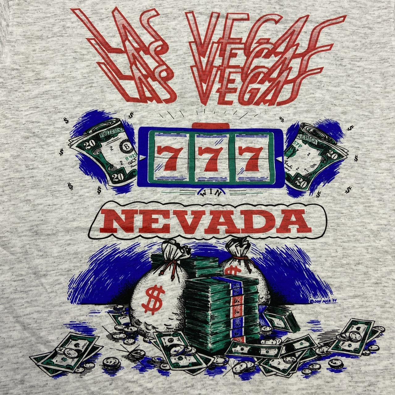 Vintage 90s USA Las Vegas Nevada casino slots promotional graphic t-shirt