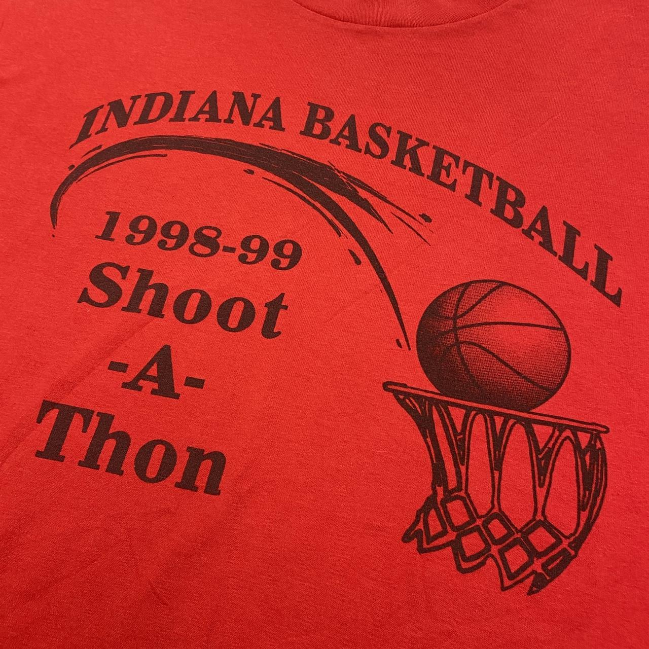 Vintage 90s USA Indiana Basketball shoot-a-thon 98-99 graphic red t-shirt