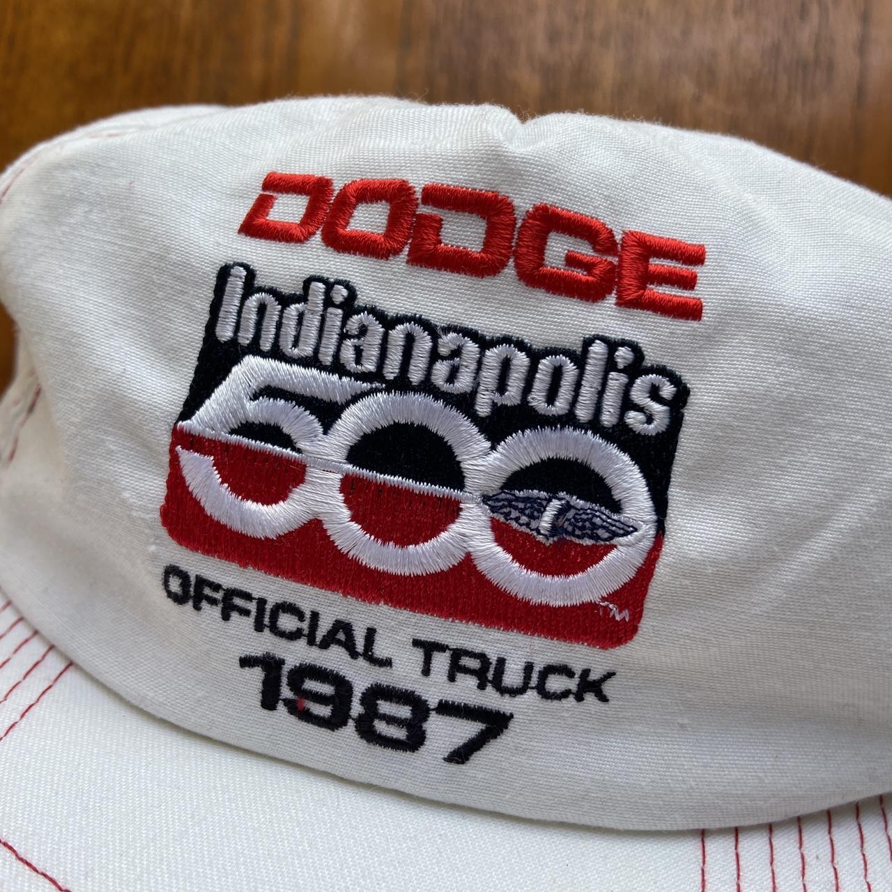 Vintage 80s USA Dodge Indy 500 automobile race speedway promotional graphic cap