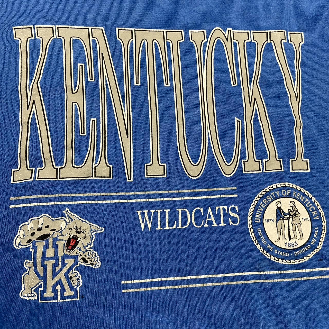 Vintage 90s USA University of Kentucky Wildcats varsity promotional graphic sweatshirt