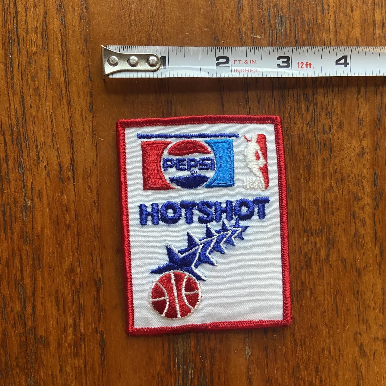 Vintage 80s USA patch Pepsi hotshot NBA basketball embroidered sew on badge