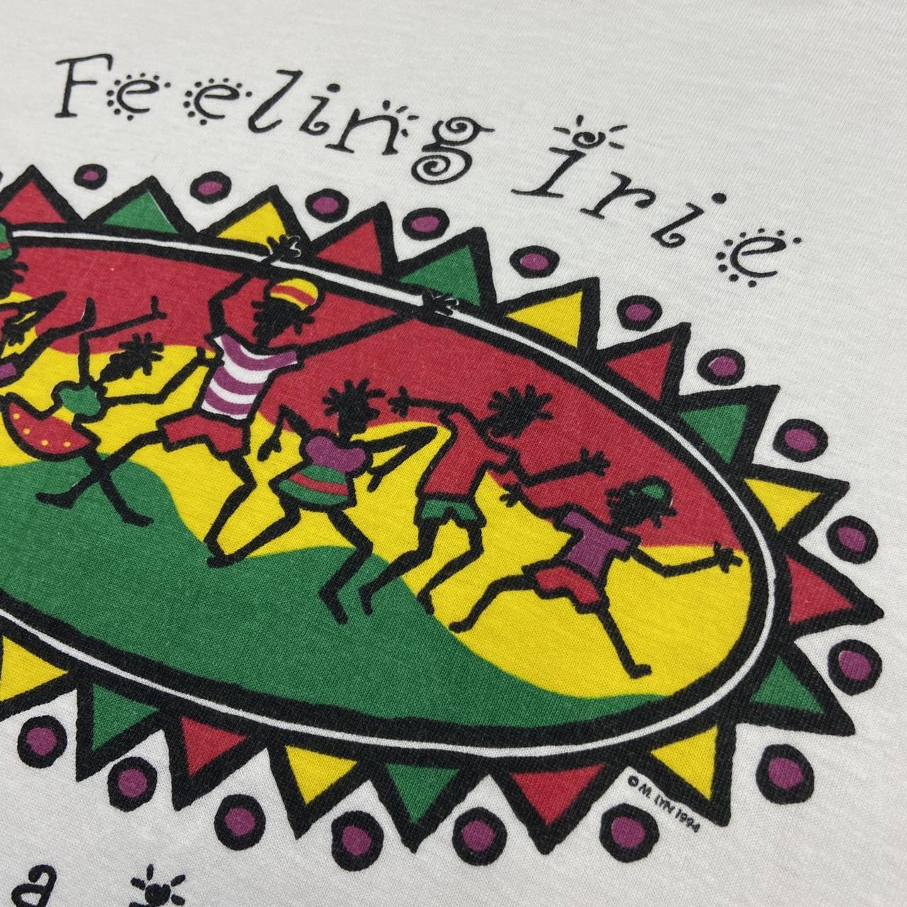 Vintage 90s Feeling Irie Jamaica Rasta reggae graphic white t-shirt