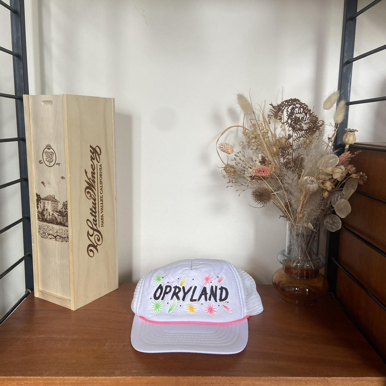 Vintage 90s USA Opryland theme park Nashville Tennessee promotional graphic trucker cap