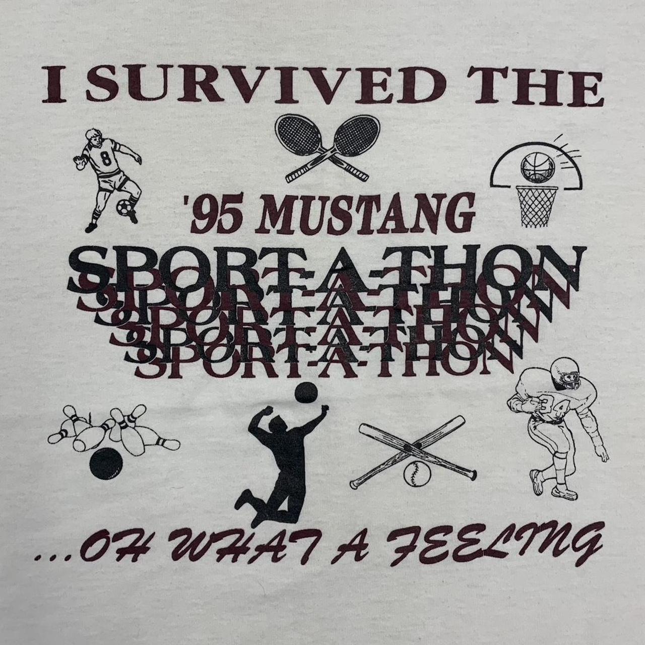 Vintage 90s USA 95 mustang sport-a-thon promotional graphic t-shirt