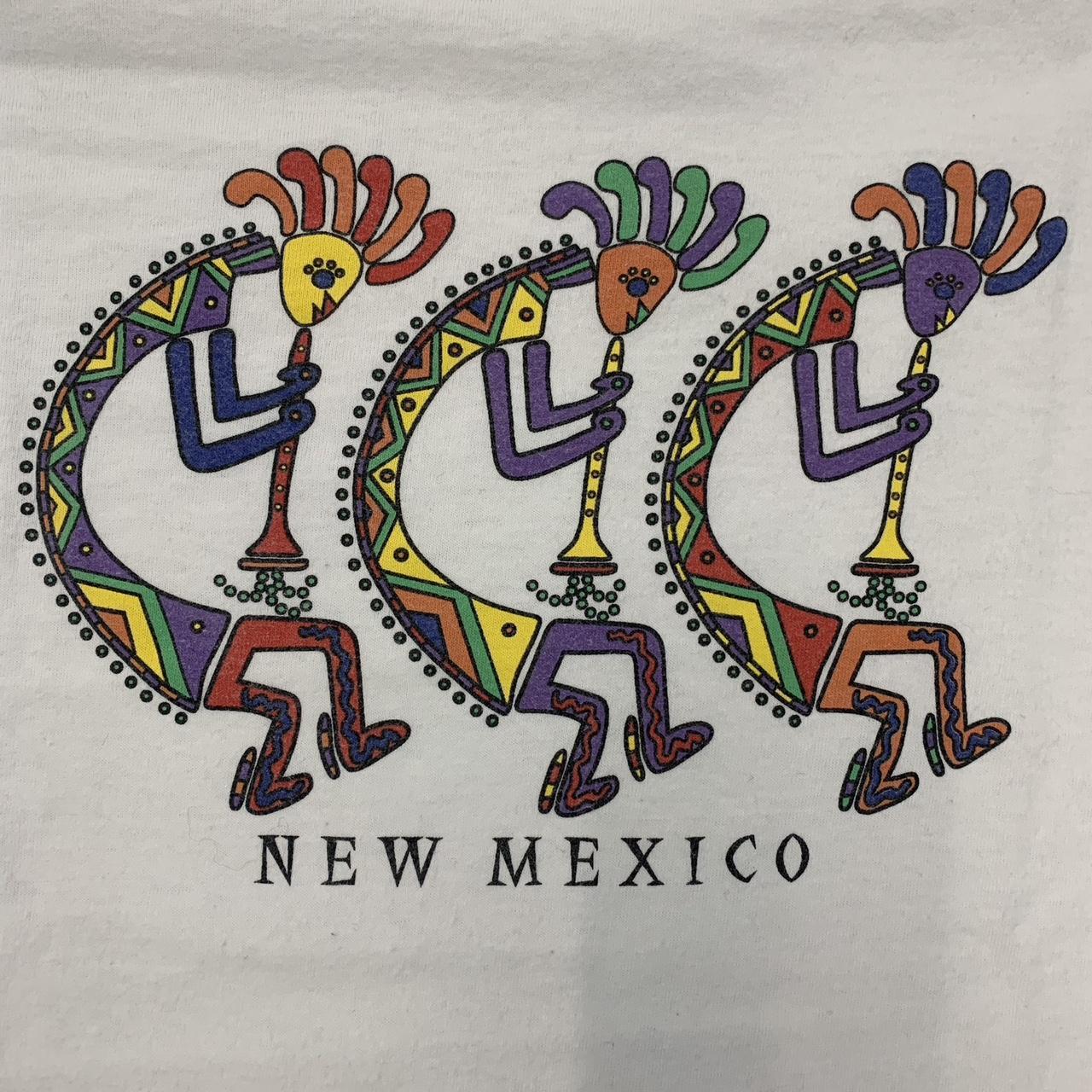 Vintage 90s USA New Mexico tribal native art promotional graphic t-shirt