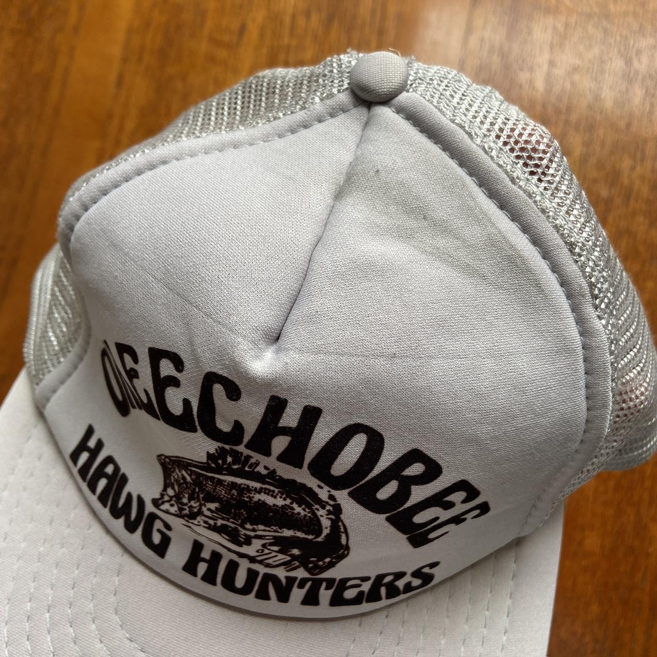 Vintage 90s USA Okeechobee hawg hunters bass fish graphic trucker cap