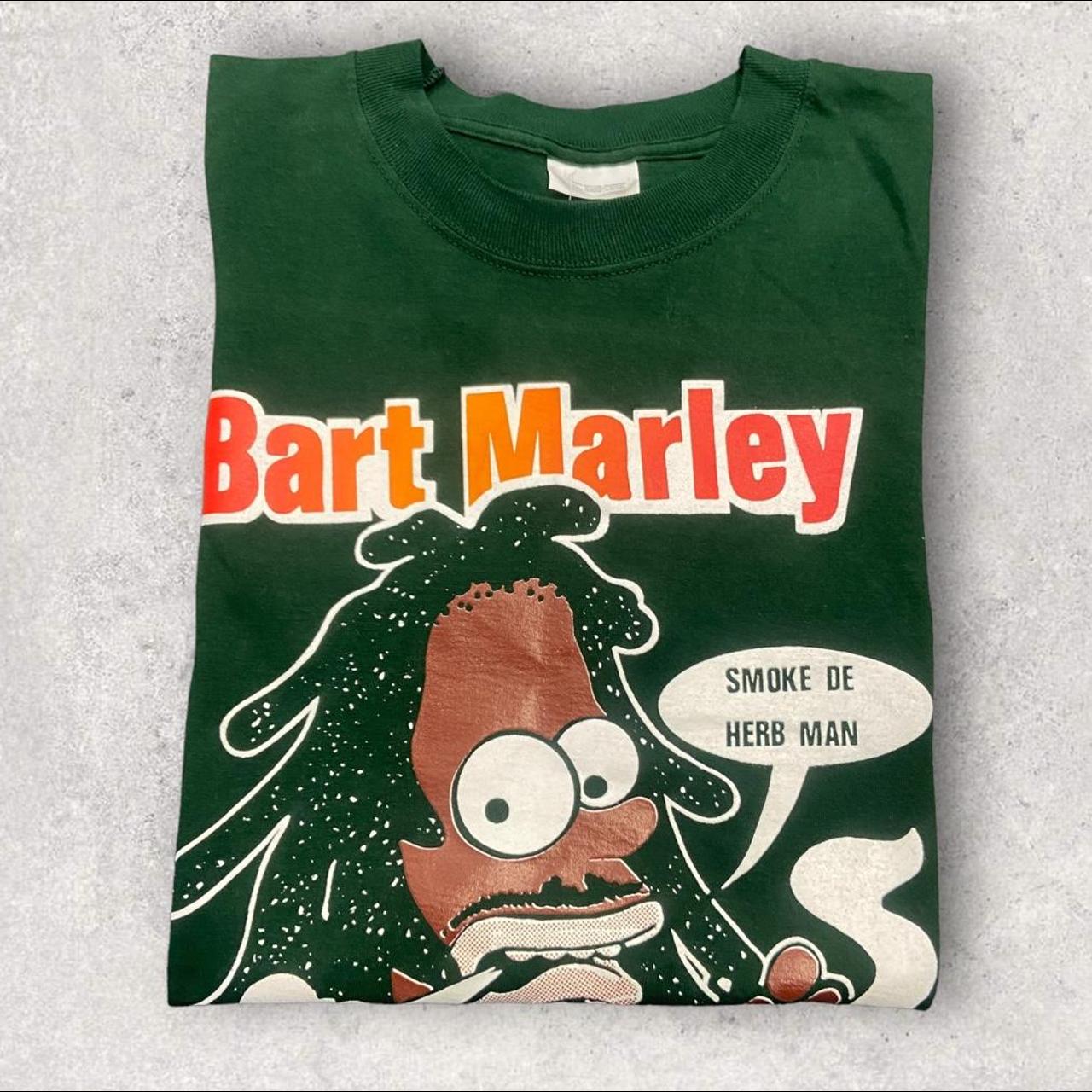 Vintage 90s USA Bart Marley the Simpsons parody reggae smoke graphic t-shirt