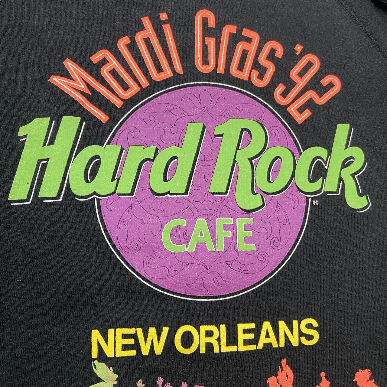 Vintage 90s USA Hard Rock Cafe Mardi Gras New Orleans promotional graphic sweatshirt