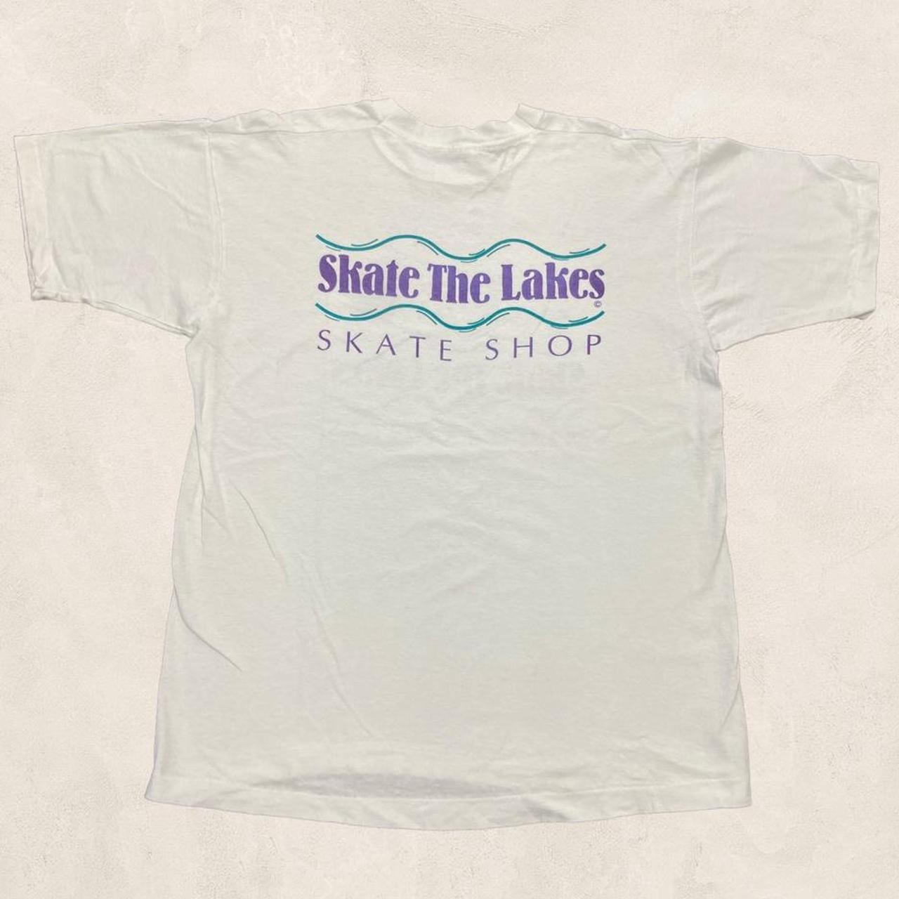 Vintage 90s USA skate the lakes Minneapolis skate shop graphic t-shirt