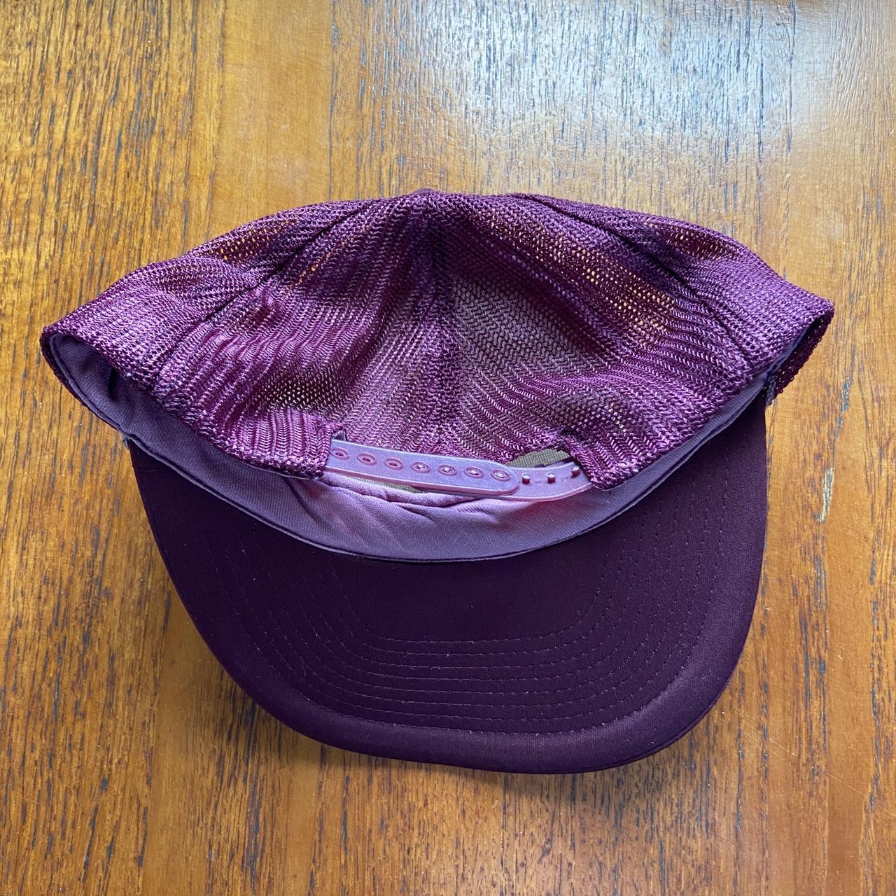 Vintage 90s USA ‘off to work I go’ graphic purple trucker cap