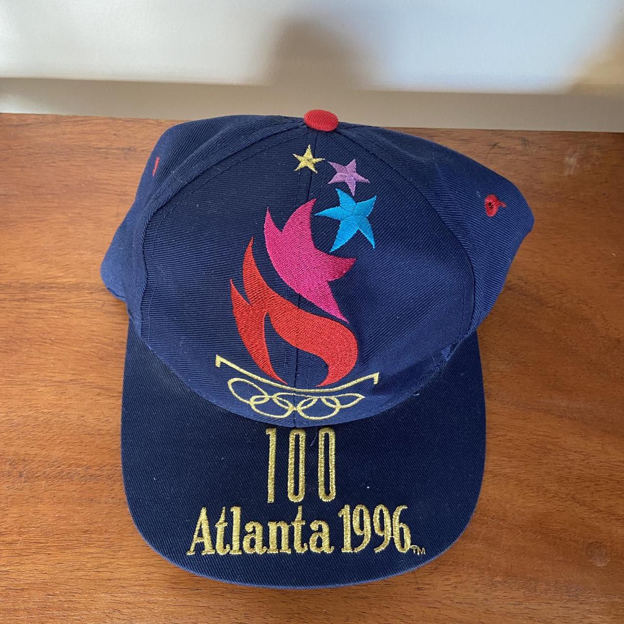 Atlanta 1996 Olympics Logo 7 Cap - Vintage 90s USA Olympic Games Memorabilia Navy Hat (OSFA)