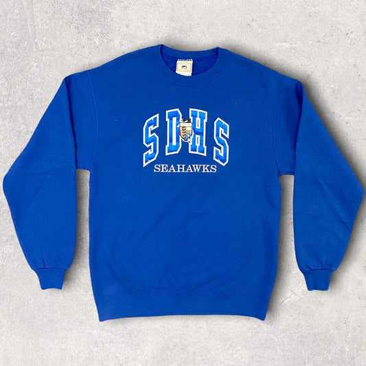 SDHS seahawks basketball vintage 90s blue sweatshirt