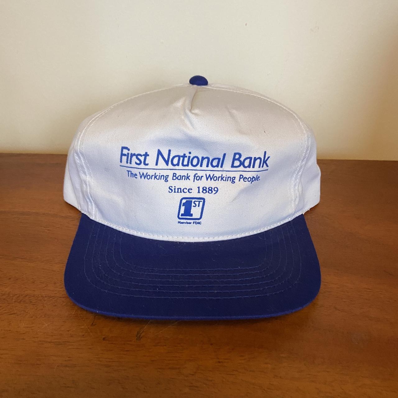 Vintage 90s USA first national bank graphic cap