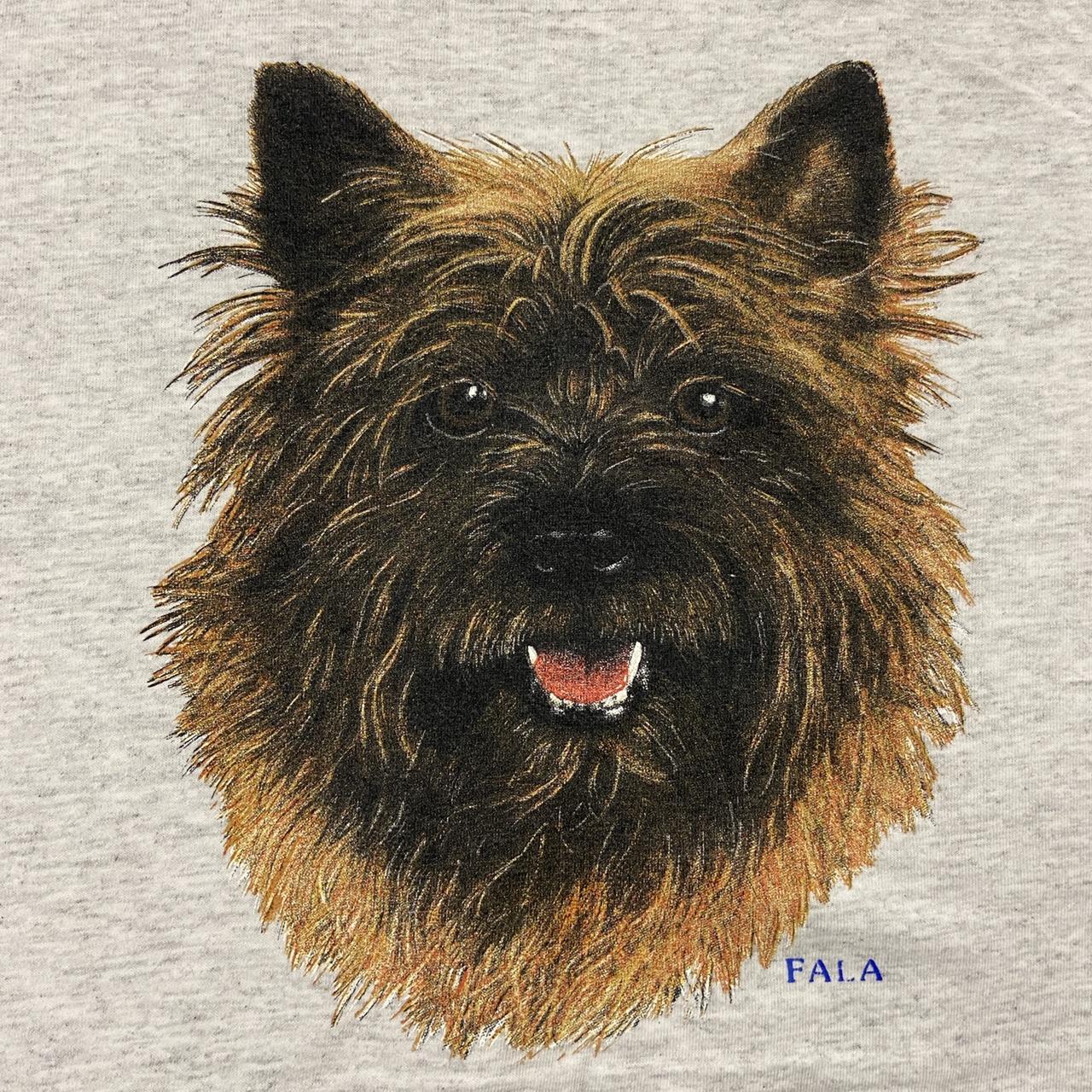 Vintage 90s USA fala dog face graphic grey t-shirt