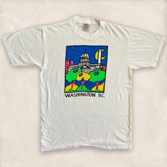 Vintage 90s USA the White House Washington DC graphic white t-shirt