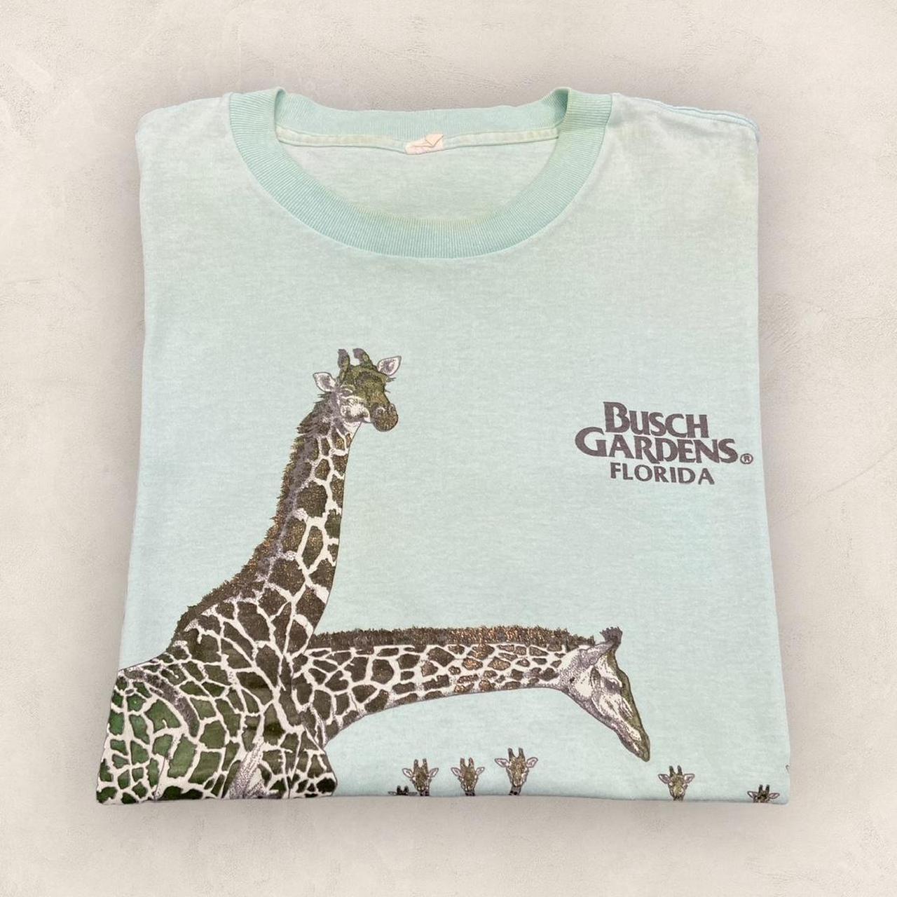 Vintage 90s USA Busch Gardens Florida theme park giraffes nature wildlife graphic t-shirt