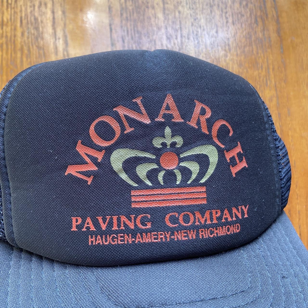 Vintage 90s USA monarch paving company Wisconsin promotional graphic trucker cap