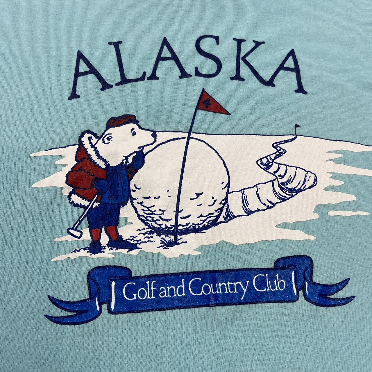 Vintage 90/ USA Alaska golf club polar bear tourist souvenir promotional graphic t-shirt