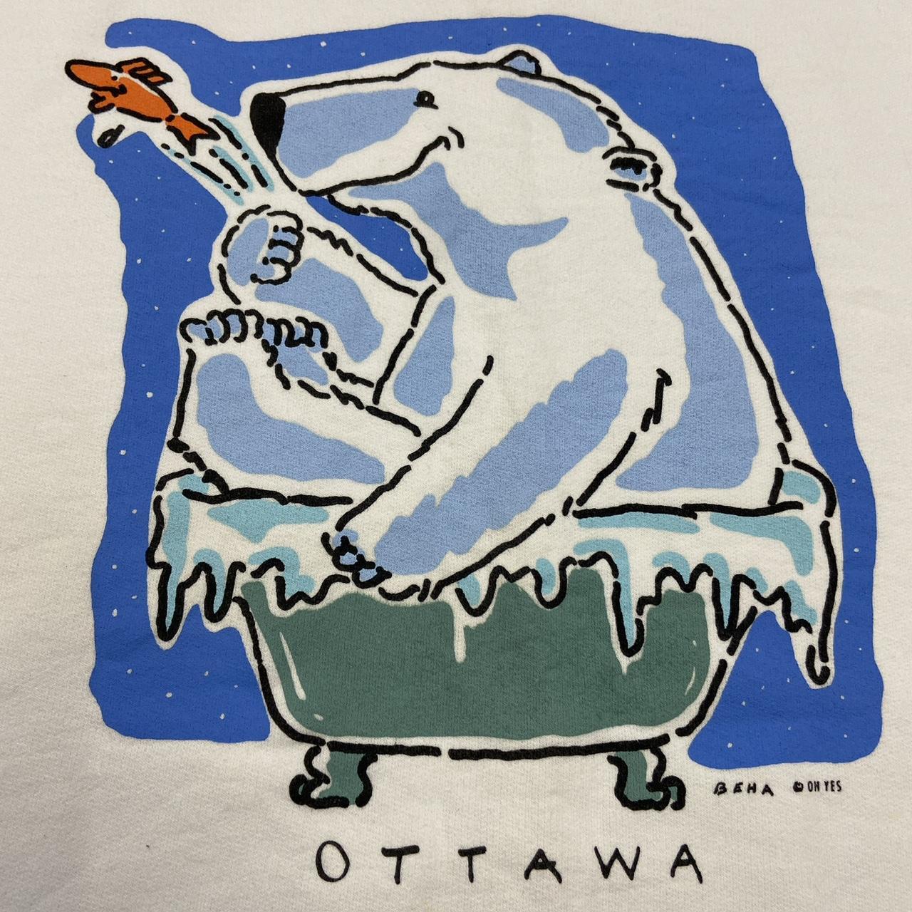 Vintage 90s Canada Ottawa Ontario polar bear promotional graphic sweatshirt