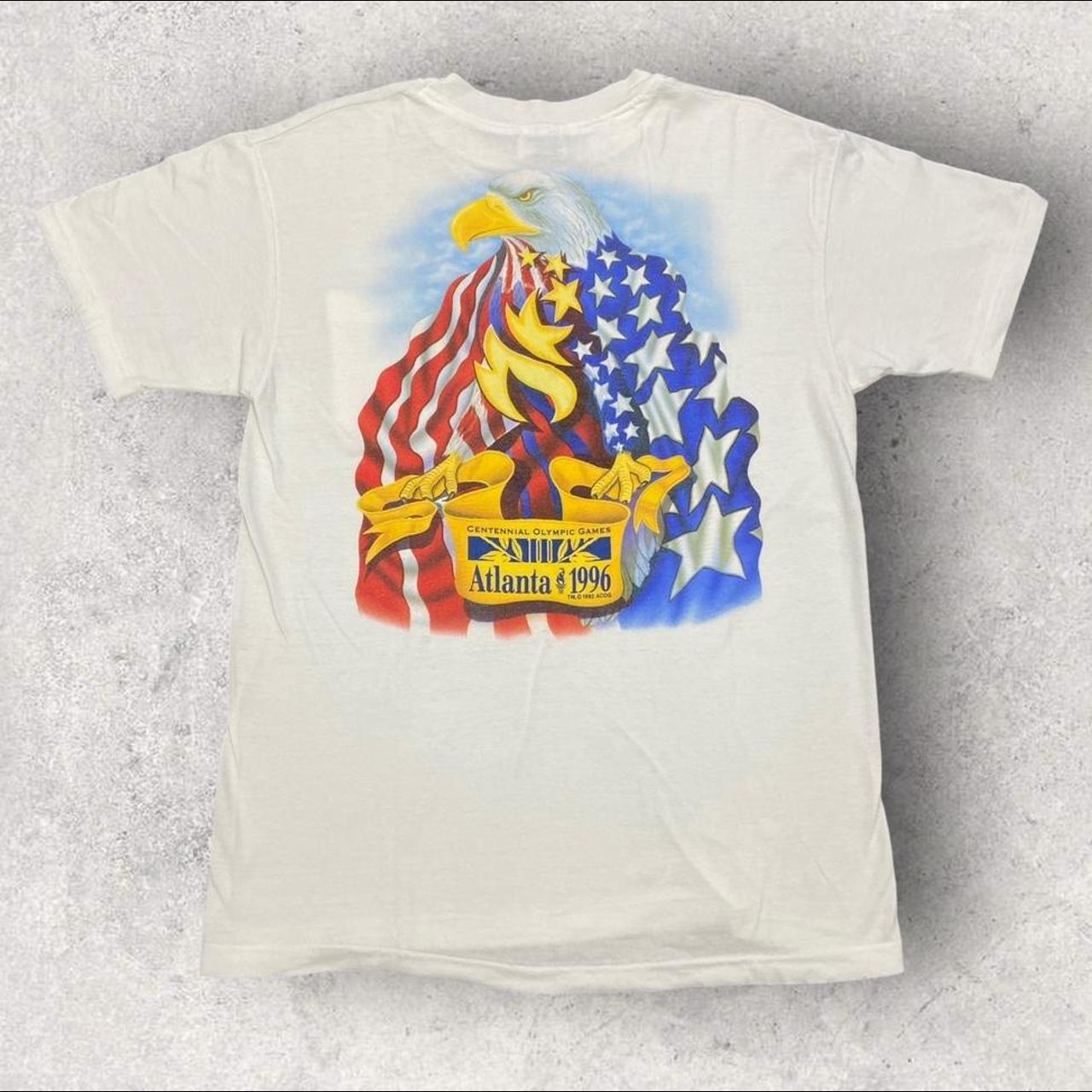 Vintage 90s USA Atlanta Olympics summer games Olympic torch promotional graphic t-shirt