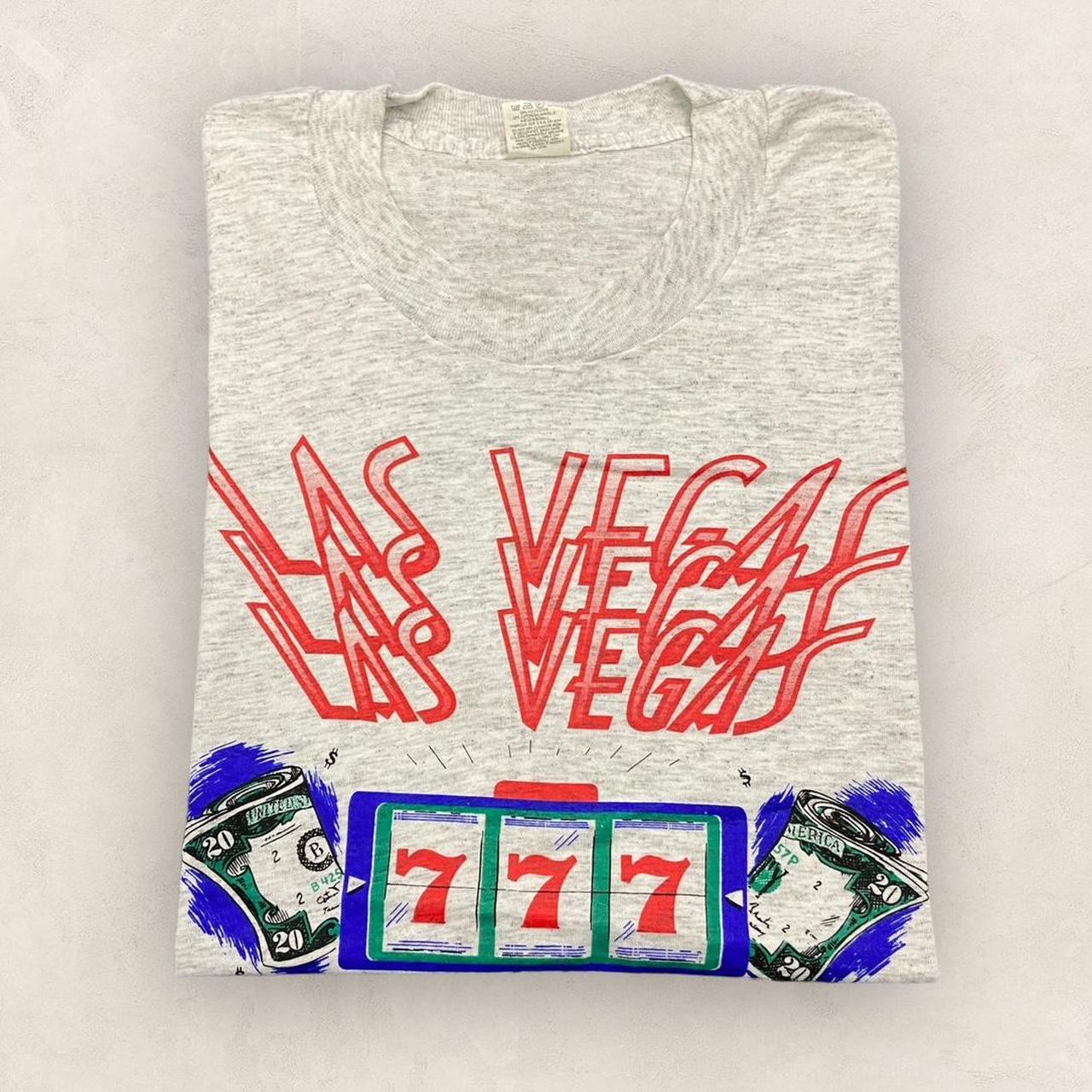 Vintage 90s USA Las Vegas Nevada casino slots promotional graphic t-shirt