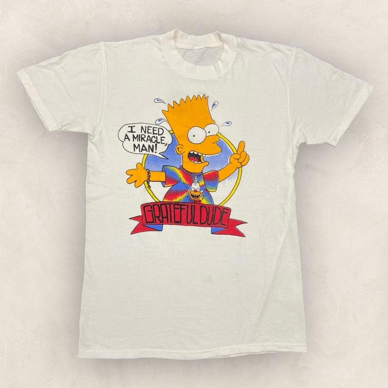 Vintage 90s USA Bart Simpson cartoon The Grateful Dead band promotional graphic t-shirt