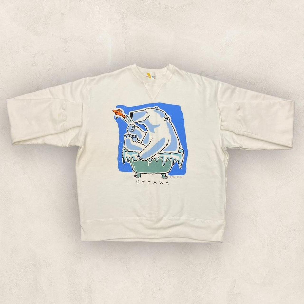 Vintage 90s Canada Ottawa Ontario polar bear promotional graphic sweatshirt