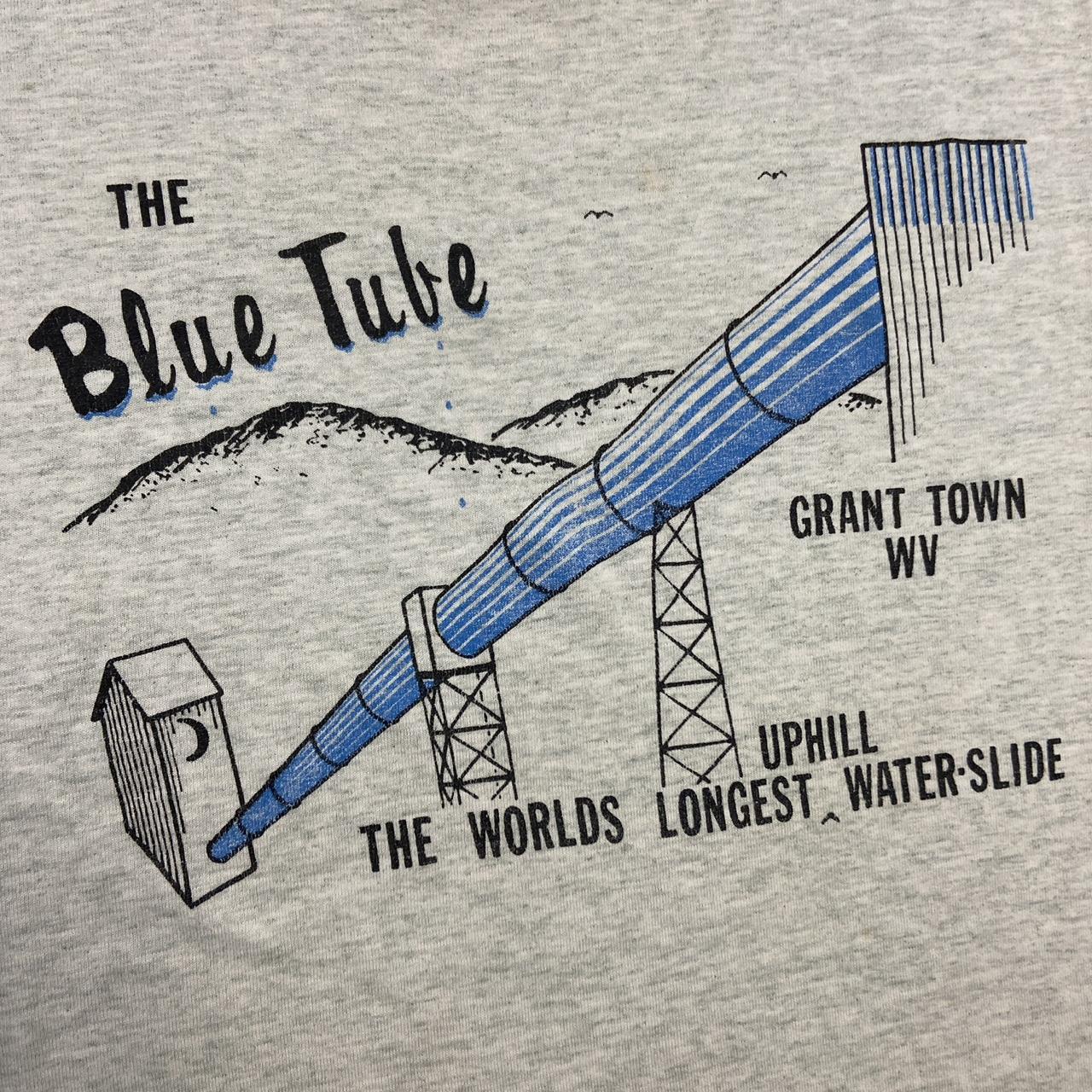 Vintage 90s USA The Blue Tube water slide West Virginia tourist souvenir graphic t-shirt